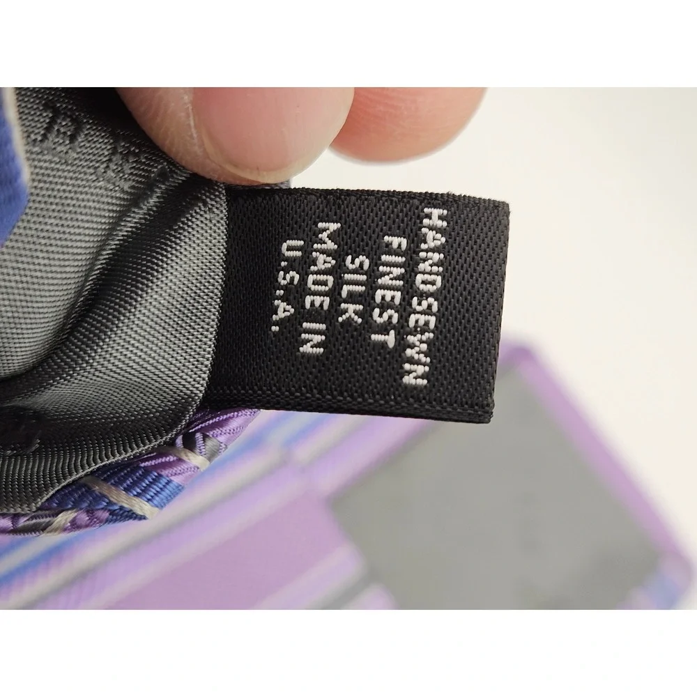 Robert Talbott Best of Class Purple Striped Silk Tie Hand Sewn USA Mens Business